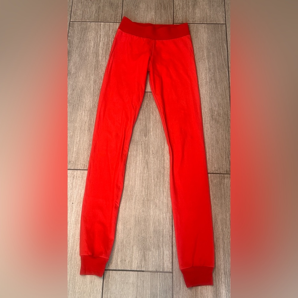 Vibrant Red Leggings lounge Pants Y2K low rise - size XS